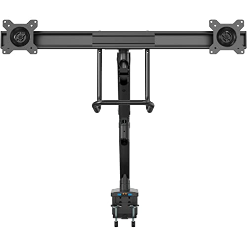 StarTech.com Desk Mount Dual Monitor Arm with USB & Audio - Slim Full Motion Adjustable Dual Monitor VESA Mount for up to 32" Displays - Ergonomic Articulating - C-Clamp/Grommet (ARMSLIMDUAL2USB3)