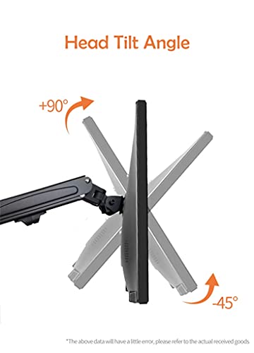 YFSDX Dual Monitor Holder Desktop Mount Bracket for 13 to 27 Inch LCD Screens Rotation & Tilt Gas Spring Arm Desk Stand Support