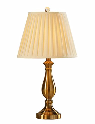CJSHVR-American-Style Luxury Décor Retro Copper Lamps Continental Gold Bedside Lamp Bedroom Lamps Warm Modern Creative Living Room Lamp