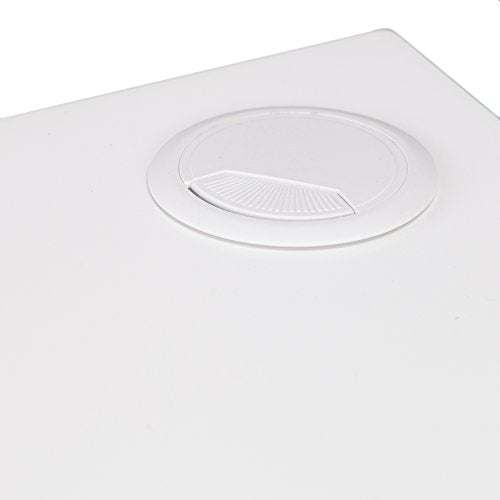 Southern Enterprises Flynn Floating Wall Mount Corner Desk - Storage Cubbies - Pure White Finish