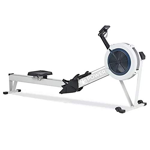 PowerBoostConcept Rowing Machine, Foldable Rower for Home Gym, 10 Levels Air Resistance, LCD Display & Bluetooth Connectivity, Preset Workouts