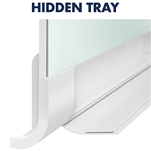 Quartet Magnetic Whiteboard, Glass White Board, Dry Erase Board, 85" x 48"  with Concealed Tray, Wide Format, Frameless, Horizon (G8548HT)