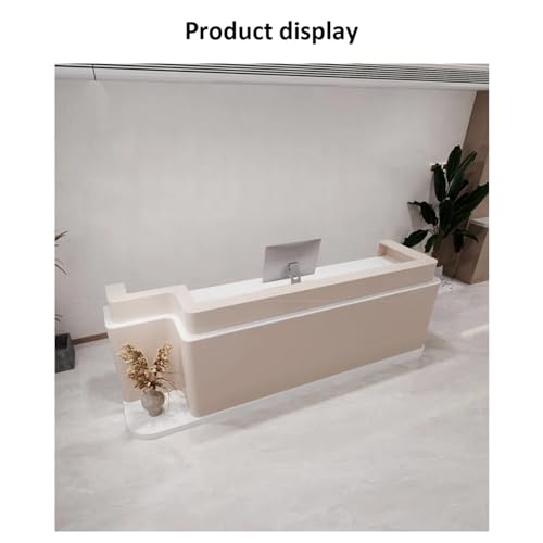 KAGUYASU Modern Reception Desk Counter Hutch with Lockable Drawer and Filing Cabinet