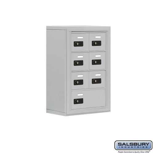 Salsbury Industries 19048-07ASC Cell Phone-4 Unit Surface Mounted-Resettable Combination Locks with 8-Inch Diameter Compartments, Aluminum