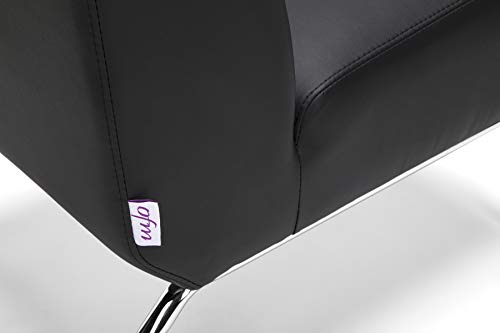 OFM Triumph Series Armless Modular Lounge Chair, in Black (3000-PU606)