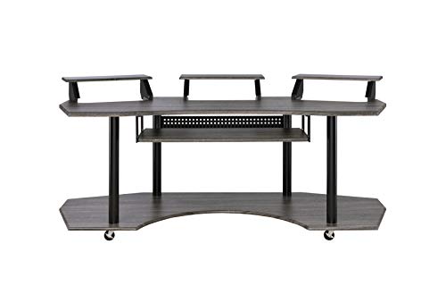 Acme Furniture Eleazar Music Recording Studio Desk, Black Oak
