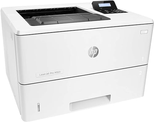 HP Laserjet Pro M501dn Monochrome Laser Printer, 45 ppm, Ethernet/USB, 2-line LCD, Auto-On/Off, Bundle with Printer Cable