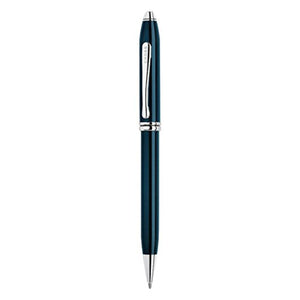 Cross Townsend, Quartz Blue Lacquer, Ballpoint Pen with Rhodium Plated Appointments (692-1)