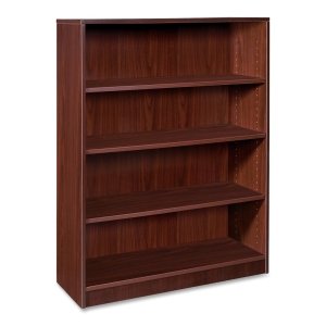 Lorell 4-Shelf Bookcase, 36 by 12-1/2 by 48-Inch, Mahogany