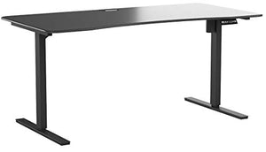 Ergo Elements Height Adjustable Electric Standing Desk with 60" Top 4 Memory Buttons LED Display, Black with Black Top
