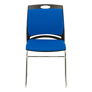 Norwood Commercial Furniture Chrome Sled Base Stack Chair, Brilliant Blue