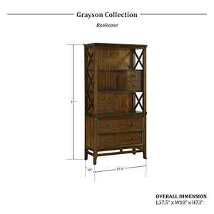 Lexicon Grayson Bookcase, Brown Cherry