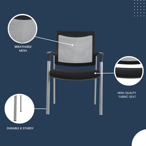 GM Seating Ever Guest Chair - Leather Office Reception Chairs (Pack of 8)