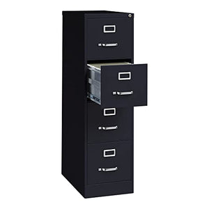 Hirsh Industries 4 Drawer Metal File Cabinet (24 Cabinets) - Commercial Grade Vertical Filing Storage, Lock, Letter-Size Hanging Files - Black