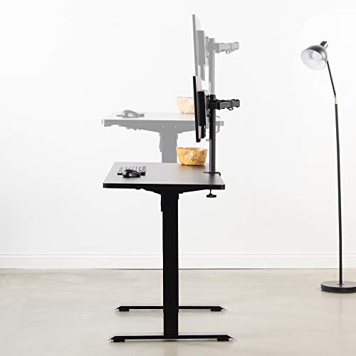 VIVO Black Electric Stand Up Desk Frame Workstation, Single Motor Ergonomic Standing Height Adjustable Base with Simple Controller, DESK-V100EB