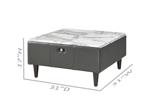 BREAKtime 2 Person Waiting Reception Lounge Chairs Set with Charging Tables - Model 8129, Graphite Gray Leather