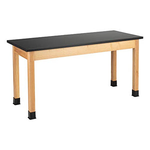 Learniture 24" W x 60" L Science Lab Table with Chemical Resistant Top, Black