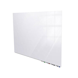 Aria 4'H x 8'W Magnetic Low Profile 1/4" Glass Whiteboard - Horizontal White - 4 Rare Earth Magnets, 4 Markers and Eraser