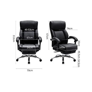 XZBXGZWY Swivel Gaming Office Chair with Footrest - Cowhide Boss Chair