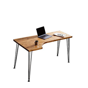 L-Shaped Computer Desk Office Computer Desk, Corner Pc Laptop Workstation Study Table Gaming Desk, for Home and Office, with Wood and Iron Shelves, Triangular Mechanical Design.