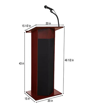 OEF Furnishings Power Plus Lectern, Mahogany