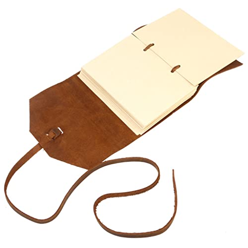 BDYCZ Classic Leather Notebook Antique Diary Journal with Binding Rope for Gift (Brown) (Color : A, Size : One Size)