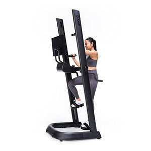 CLMBR Connected Full-Body Resistance Indoor Fitness Machine - Whole Body Strength & High Intensity Cardio Workout - Bluetooth Enabled Hi-Def Display, Built-in Audio - Easy to Move, Space-Saving Design