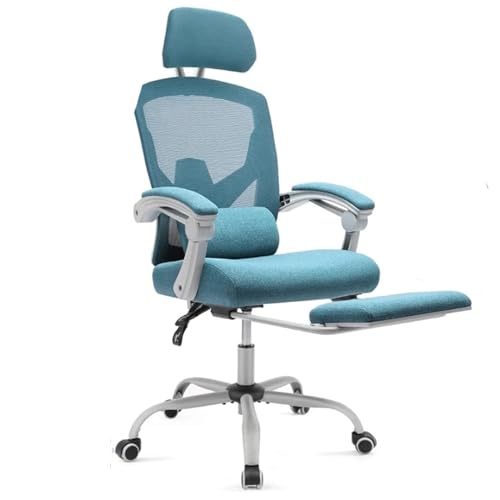 Reclining Office Chair with Foot Rest, High Back Computer Chair Mesh Home Office Desk Chairs with Wheels