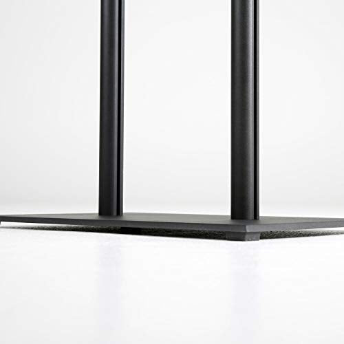 M&T Displays Tempered Clear Glass Conference Podium Stand - Black Aluminum - 43.9" Height - Floor Standing Lectern