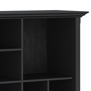 SIMPLIHOME Amherst Solid Wood 44 Inch Black Multi Cube Bookcase - Living Room, Study, Office