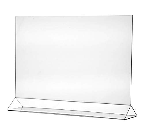 Marketing Holders Displays Sign Holder Premium Clear Acrylic Menu & Brochure Stand Double Sided & Top Loading Ad Frame For Restaurants, Office, Tabletop, Leaflets & More 17"w x 11"h Qty 24