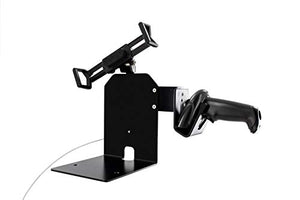 CTA Digital: Security Universal Holder POS Station with Printer Stand & Magnetic Scanner Holder for 7”- 13” Tablets (PAD-CHKS)