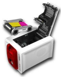 Evolis, Zenius Classic Printer, Single Sided, Without Option, Usb, Red Trim, Usb Cable Included