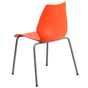 Flash Furniture 5 Pack HERCULES Series Orange Stack Chair with Lumbar Support