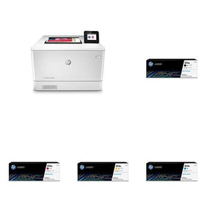 HP Color Laserjet Pro M454dw Printer (W1Y45A) with Standard Yield 4 Color Toner Cartridges
