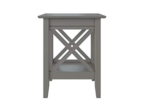 Atlantic Furniture Lexi Printer Stand with Charging Station, Grey