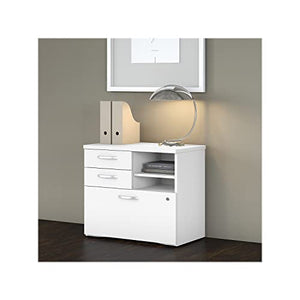 Bush Business Furniture Studio C Office Storage Cabinet, White - SCF130WHSU