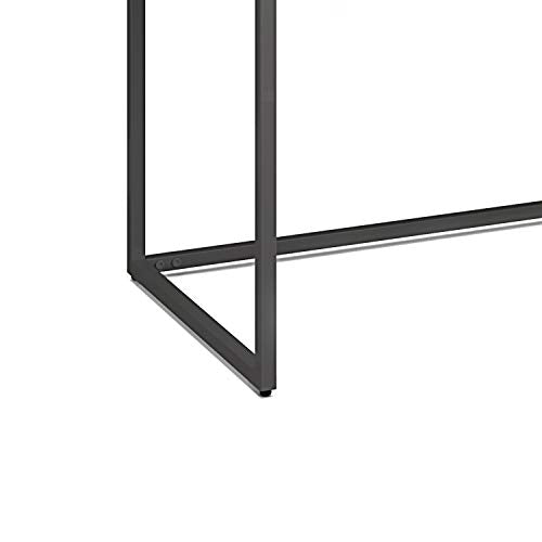 SIMPLIHOME Ralston SOLID WOOD and Metal Modern Industrial 60 inch Wide Home Office Desk, Writing Table, Workstation, Study Table Furniture in Distressed Charcoal Brown with 2 Drawerss