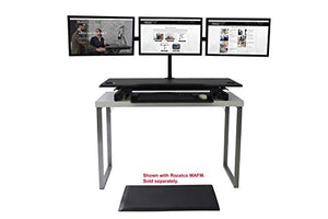 Rocelco 46" Large Height Adjustable Standing Desk Converter with Triple Monitor Mount Bundle | Quick Sit Stand Up Computer Workstation Riser | Retractable Keyboard Tray | Black (R DADRB-46-DM3)