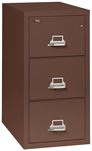 FireKing Fireproof Vertical File Cabinet (3 Drawers, Impact Resistant, Waterproof) - Brown, 40.25" H x 17.75" W x 31.56" D