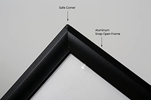 M&T Displays WindPro Lite Weather and Wind Resistant Outdoor Pavement Curb Sidewalk Sign Holder for 30x40 Inch Posters Black Aluminum Easy Front Loading Snap Frame Durable LDPE Black Water Base