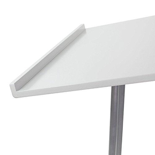 Source One Silver & Black Floor Podium Premium Steel with Wood Base, Slanted Top with Lip 45.5″ Tall (Silver)