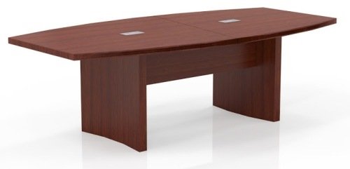 Mayline 8 Ft Boat Shaped Conference Table Dimensions: 96"W X 48"D X 29.5"H Table 8 People 1 5/8" Thick Work Surface Two Grommets For Wire Management - Cherry