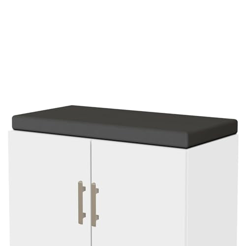 UPLIFTDESK MoPac Storage Wall 8 (Ash Gray) - Black Handles, Bases, Gray Cushions