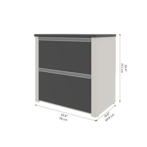 Bestar Connexion 2 Drawer Lateral File Cabinet 30" Slate/Sandstone