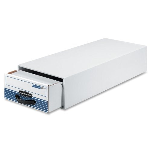 Bankers Box 00302 STOR/DRAWER Steel Plus Storage Box, Check Size, Wire, White/Blue (Case of 12)