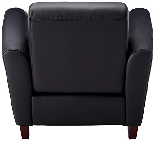 Lorell LLR68952 Leather Reception Club Chairs, 42" Height X 23.8" Width X 29.5" Length, Black