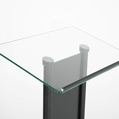 M&T Displays Clear Glass Conference Podium Stand with Aluminum Front Panel - 43.9" Height