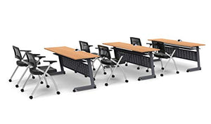 Team Tables 6 Person Folding Training Meeting Seminar Classroom Table with Power+USB Outlet