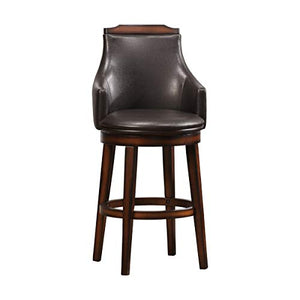 Homelegance Bayshore Swivel Pub Height Chair Set in Dark Brown Bi-Cast Vinyl [Set of 2]